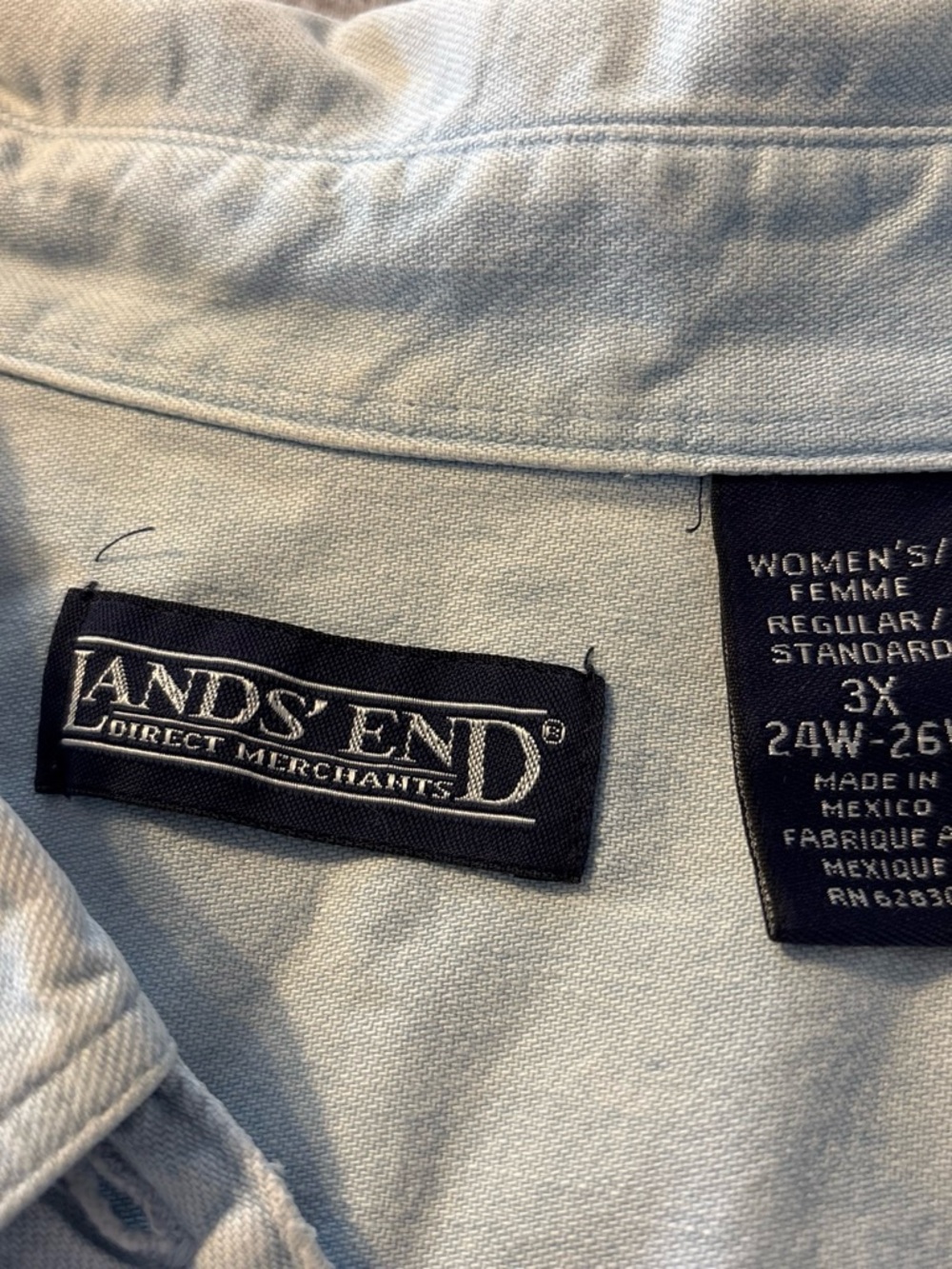 Light Blue Denim Button-Down Shirt - Picture 3 of 5